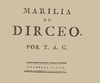 Capa parcial da primeira edição da obra Marília de Dirceo.